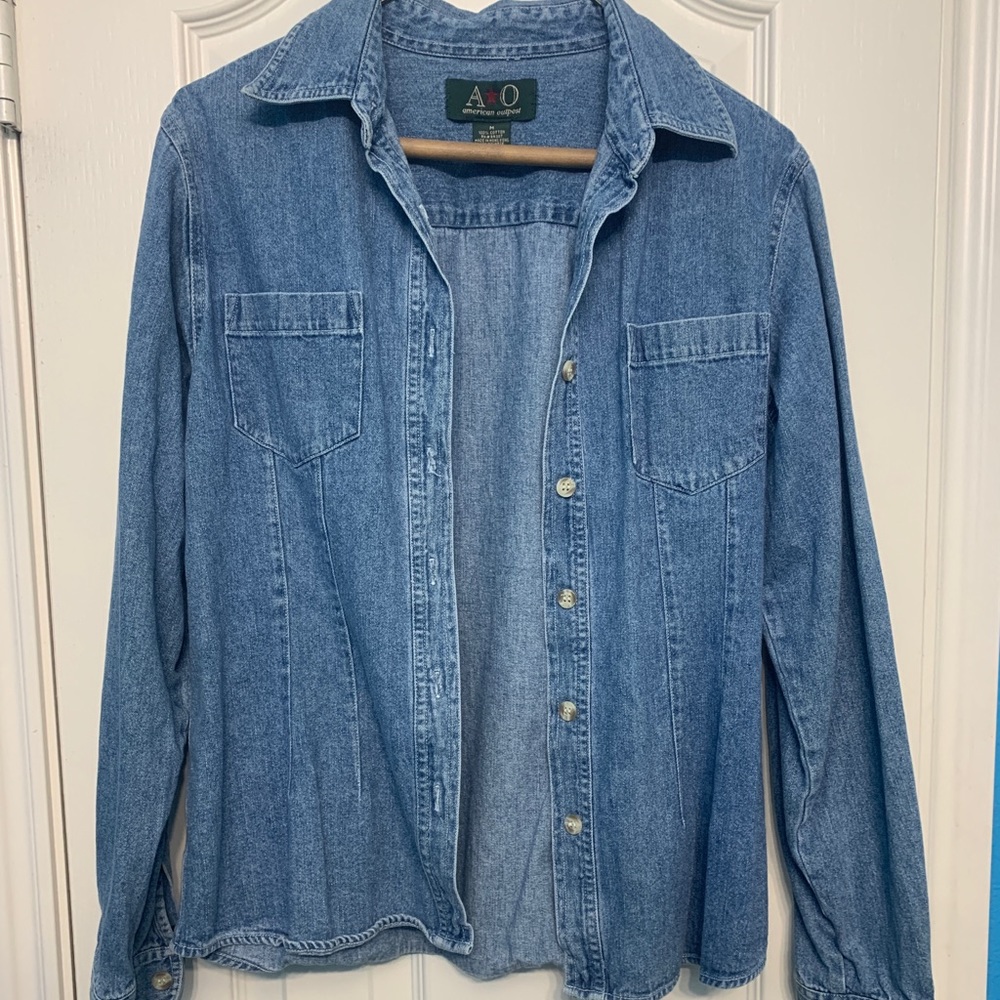 american outpost denim button up